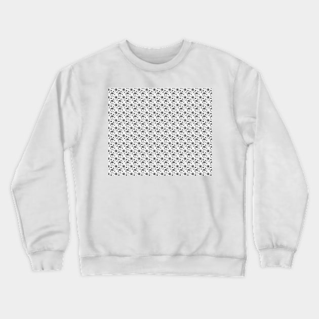 Hearts and Elephants Black and White Pattern Crewneck Sweatshirt by saradaboru